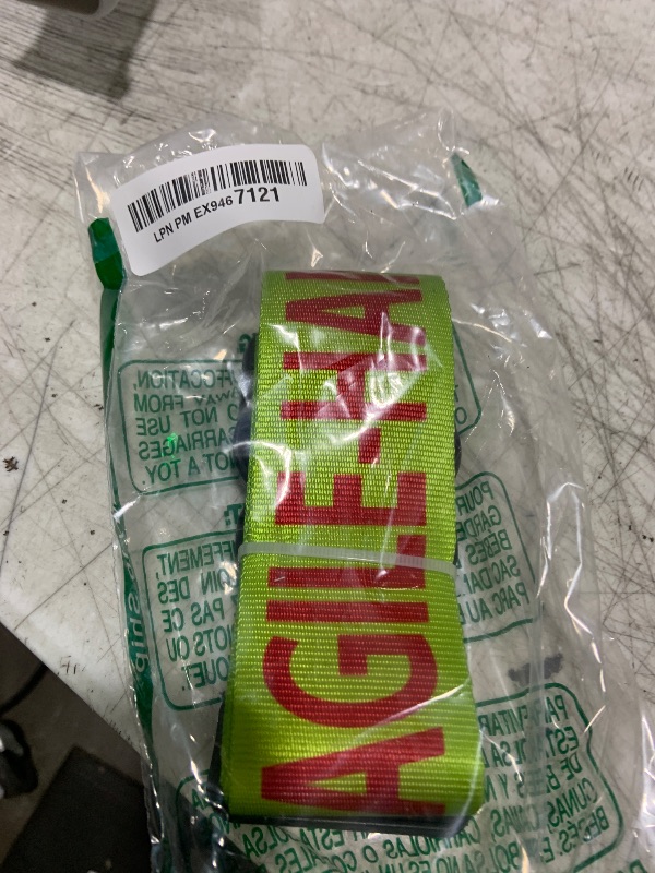 Photo 1 of  - Bright Luggage Straps - Fragile - Handle with Care - for Airports/Travel - These Adjustable Straps Fit Almost All Suitcases Neon Green