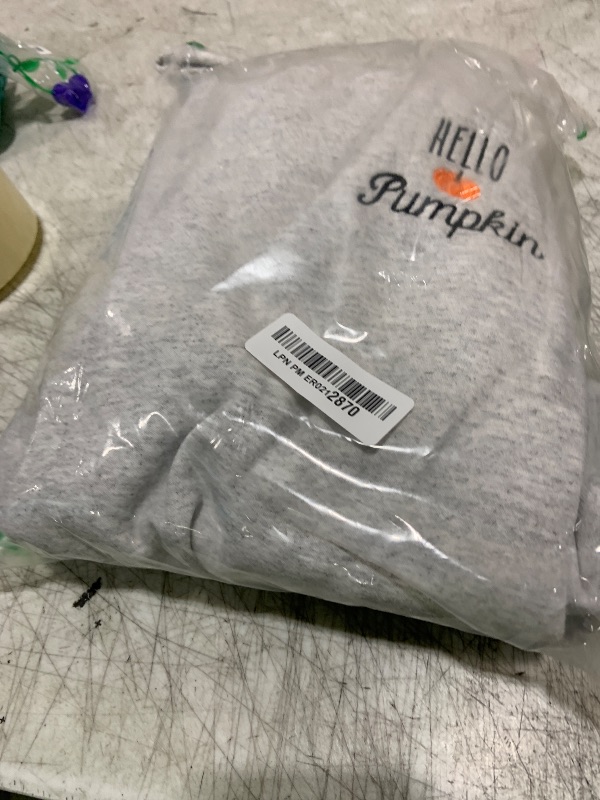 Photo 1 of Hello Pumpkin Sweatshirt - Cute Pumpkin Season Sweater, Fall Vibes Thanksgiving Crewneck L Ash
