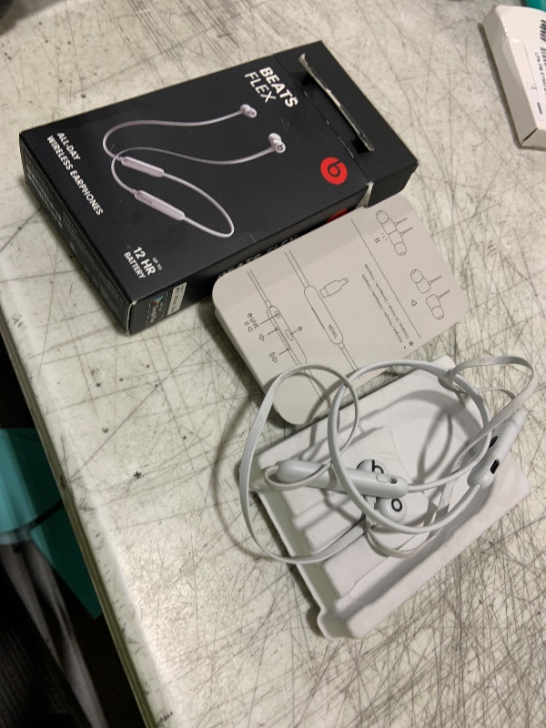 Photo 1 of Beats Flex Wireless Earbuds - Apple W1 Headphone Chip, Magnetic Earphones, Class 1 Bluetooth, 12 Hours of Listening Time, Built-in Microphone - Smoke Gray