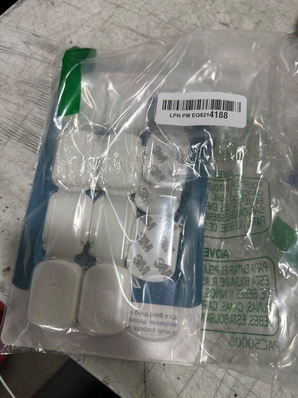 Photo 1 of 6 Pack Vmaisi Multi-Use Adhesive Straps Locks - Childproofing Baby Proofing Cabinet Latches for Drawers, Fridge, Dishwasher, Toilet Seat, Cupboard, Oven,Trash Can, No Drilling (White) (6)