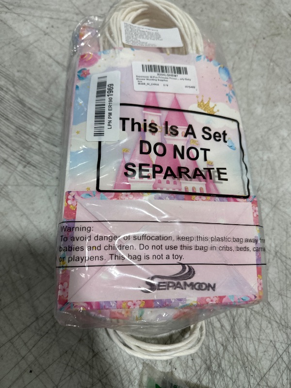 Photo 1 of Sepamoon 36 Pcs Princess Prince Party Favor Bags Prince Princess Castle Bags Princess Treat Bags with Handles Candy Goodie Bags for Gender Reveal Party Baby Shower Wedding Supplies