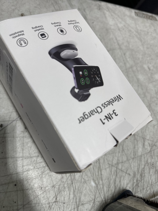 Photo 1 of Wireless Charger,3 in 1 Magnetic Wireless Charger Stand, Fast Wireless Charging Dock for iPhone16/15/14/13/12 Series, Apple Watch Series, AirPods Pro.