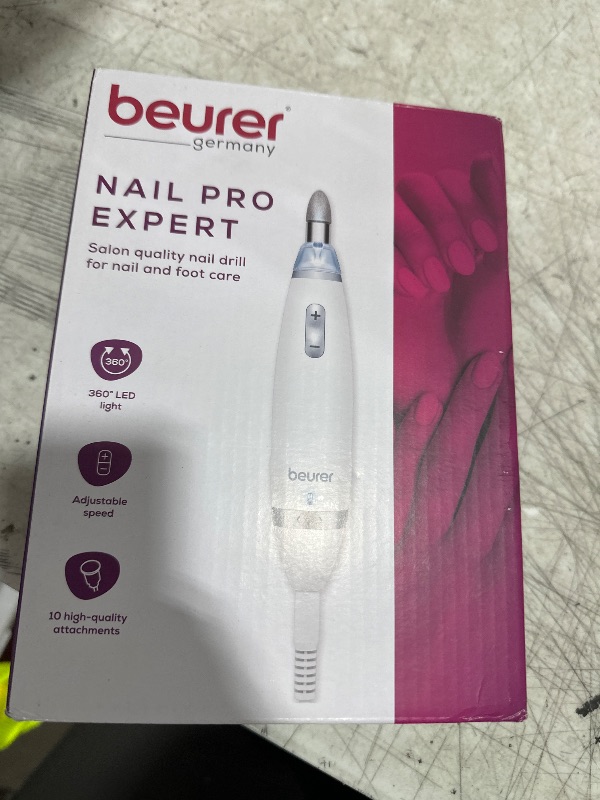 Photo 1 of Beurer MP62 Professional Nail Drill Kit, Portable Electric File Machine with 10 Attachments & 10 Sanding Bands, Efile Dremel for Acrylic Gel Manicure and Pedicure, LED Light, with Storage Case