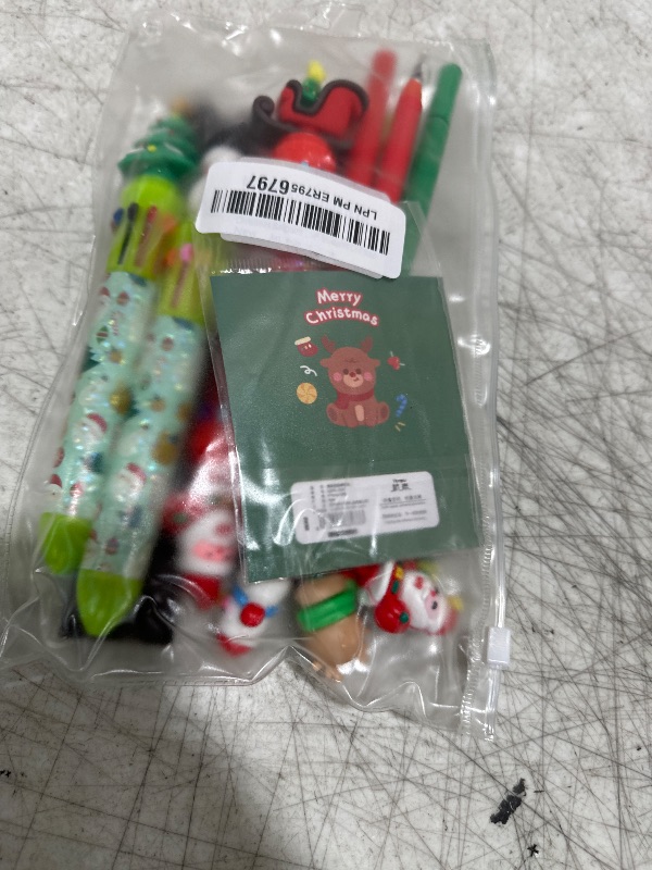 Photo 1 of Christmas Multicolor Ballpoint Pens Set with 10-in-1 Colored Pens 0.7mm Fine Point Retractable Ballpoint Pens, Gel Ink Pens, Sticky Notes for Office School Students Kids Christmas Gift