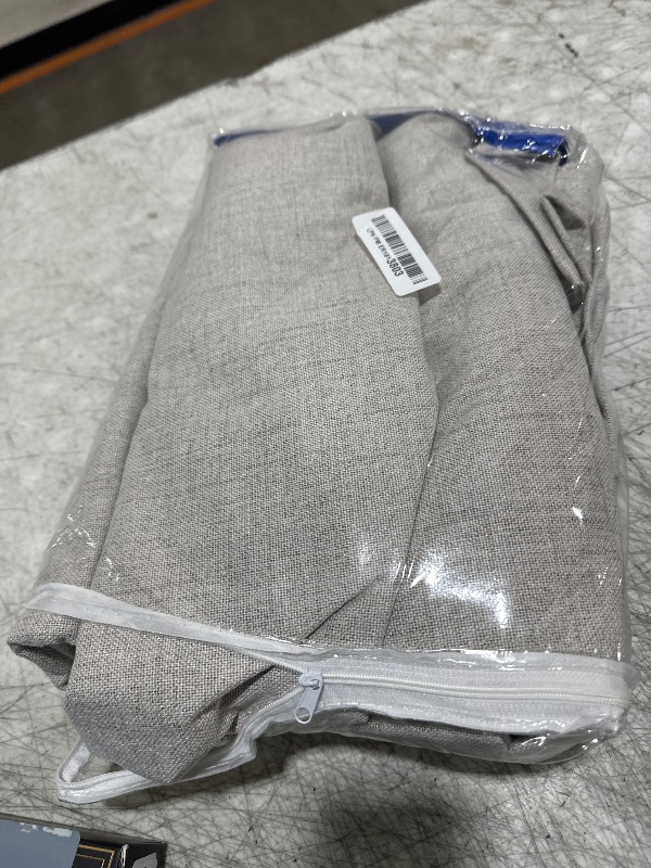 Photo 1 of MIULEE Linen Textured Curtains for Bedroom Solid 100% Blackout Thermal Insulated Heathered White Grommet Room Darkening Curtains & Drapes Luxury Decor for Living Room Nursery 52 x 63 Inch (2 Panels)