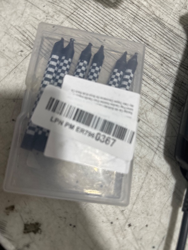 Photo 1 of Racing Car 4th Birthday Candle, Black & White Checkered Flag Candles Number Four Candle Happy Birthday Cake Topper Decoration for Boys Kids Race Car Theme Celebration Party Supplies