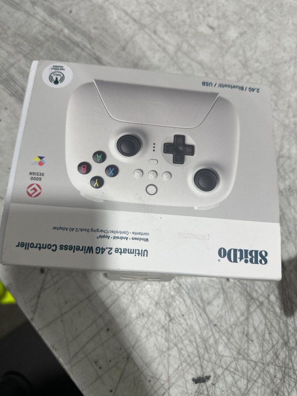 Photo 1 of 8Bitdo Ultimate 2.4G Wireless Controller, Hall Effect Joystick Update, Gaming Controller with Charging Dock for PC, Android, Steam Deck & Apple (White)