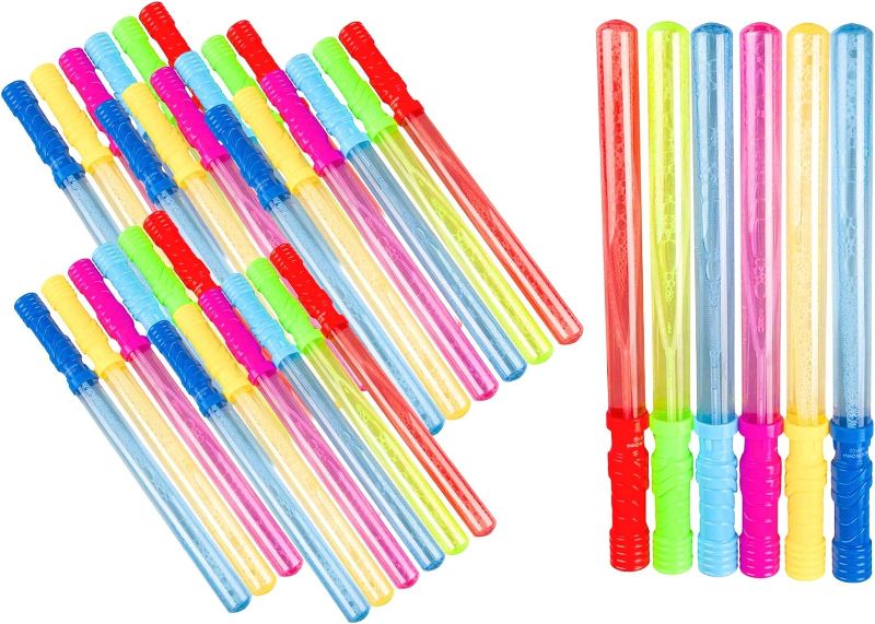 Photo 1 of Big Bubble Wands - 14 inches Assortment of Colors Ideal for Party Favors Birthday School Easter Graduation, Bubble Theme Party Value Pack