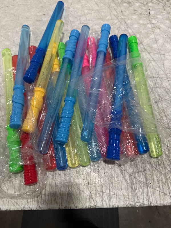 Photo 1 of Big Bubble Wands - 14 inches Assortment of Colors Ideal for Party Favors Birthday School Easter Graduation, Bubble Theme Party Value Pack