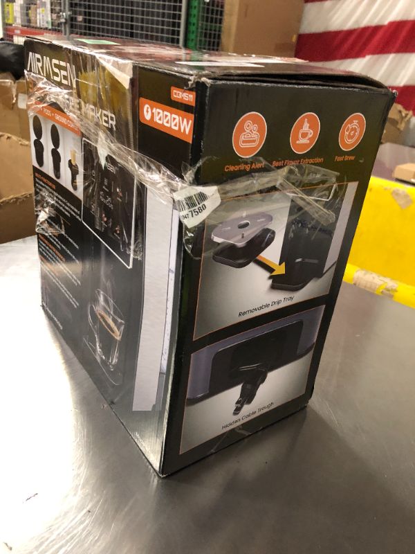 Photo 1 of Parts only***AIRMSEN Grind & Brew Coffee Maker with Grinder - Single Serve Machine Compatible with K-Cup Pods & Ground Coffee, 1000W Fast 6-14oz Brewer, Descaling Alert, Touchscreen & 50oz Removable Tank