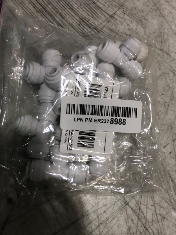Photo 1 of YZMSZ 5/16 to 1/4 to 5/16 inch O.D. Reducing Tee Union Quick Connector Push-In Tube Fitting, Push to Connect part for Reverse Osmosis Water Filter Purifier (Pack of 10)