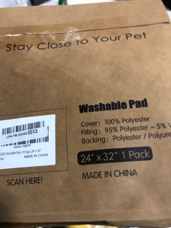 Photo 1 of SCLOSE Washable Pee Pad for Dogs, 32" x 24" Reusable Puppy Pads Waterproof Dog Rugs, Super Absorbent, Leakproof, Dog Crate Pad, Playpen Mat, Whelping Pads, Vintage