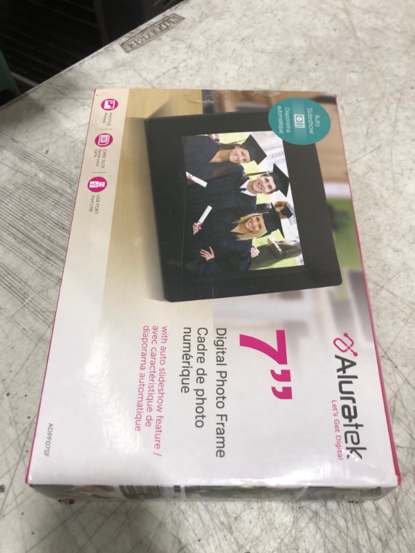 Photo 1 of Aluratek 7 Inch LCD Digital Photo Frame with Auto Slideshow Using USB & SD/SDHC (ADPF07SF) – Black