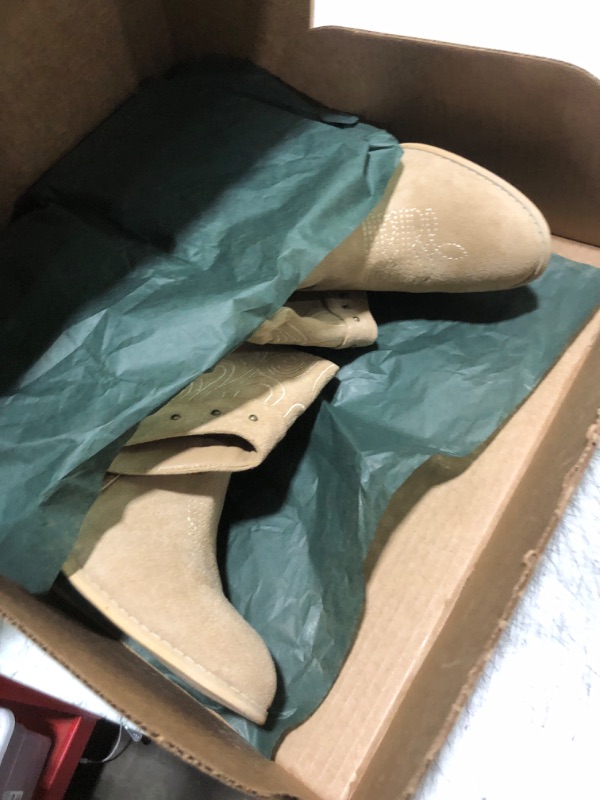 Photo 1 of SHIBEVER Cowboy Cowgirl Boots for Women: Cowboy Boots for Woman Apricot Wide Calf Western Boots Size 8