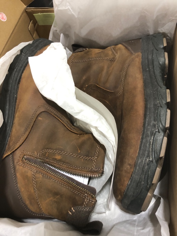 Photo 1 of Skechers Mens Resment-korver Chelsea Side Zip Hiking Boot, Dark Brown, 9.5 X-Wide US