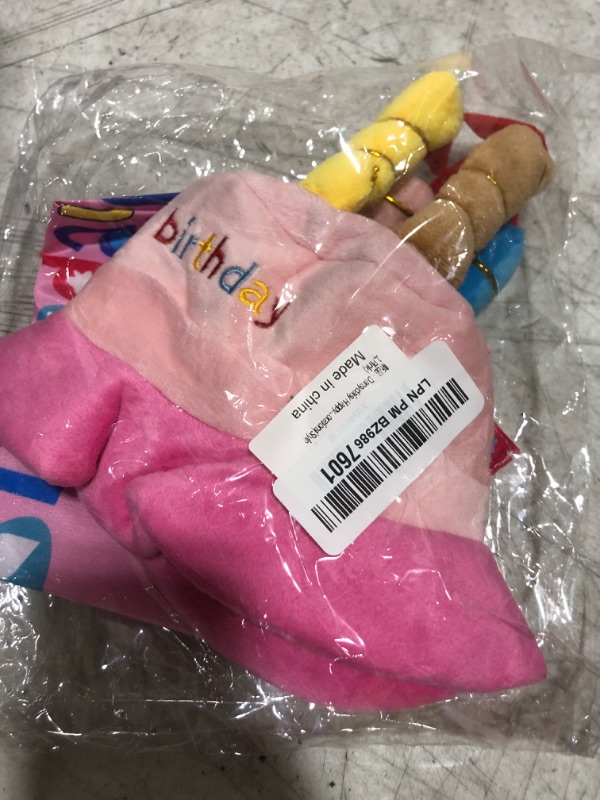 Photo 1 of Dansydaisy Happy Birthday Goose Outfit Porch Goose Outfits with Happy Birthday Cake Hat and Bandana Yard Geese Outfits for 23" 17" Cement Plastic Geese Duck Decorations(Style 1,Pink)