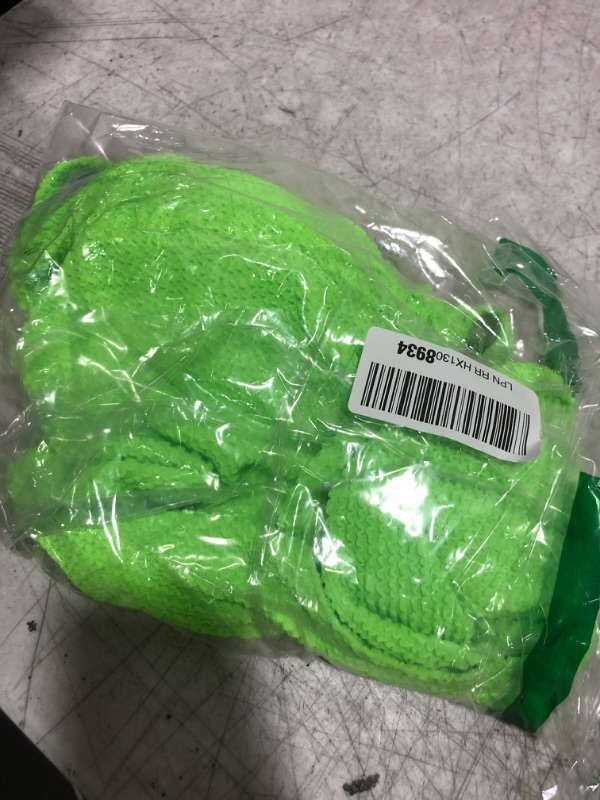 Photo 1 of Limeeke Women One Piece Swimsuit Solid Ribbed Monokini Swimwear Scoop Neck Low Back Bathing Suit Fluorescent Green XL