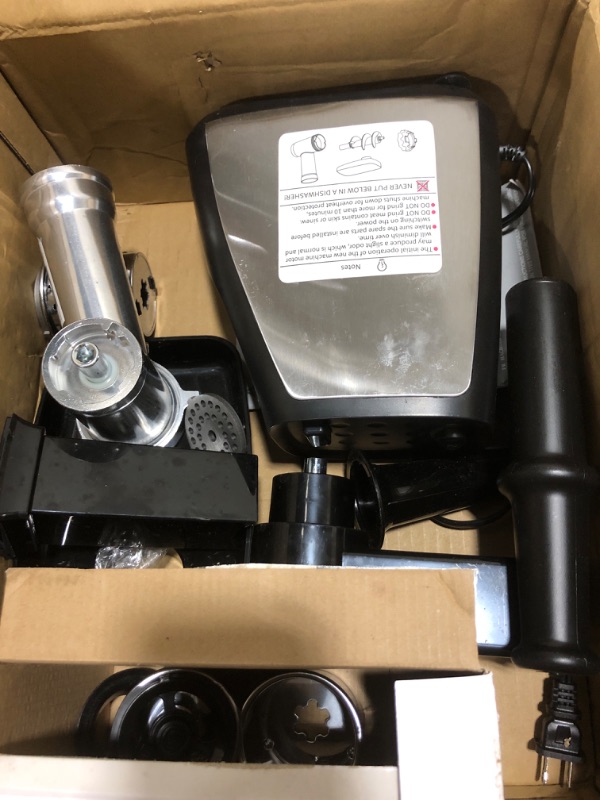 Photo 1 of AAOBOSI Meat Grinder, 4-In-1 Meat Grinder Electric [2800W Max] with 3 Slice, Shred Blades,2 Blades,4 Plates,Sausage Stuffer,Kubbe Kit, for Home Kitchen Use, Stainless Steel