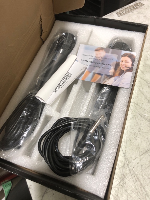 Photo 1 of Wireless Microphone, Rechargeable Dual Cordless Handheld Dynamic Wireless Mics,NEWBAXS Karaoke Microphones with 1/4'' Output for Karaoke, Meeting, Singing, Church, Wedding