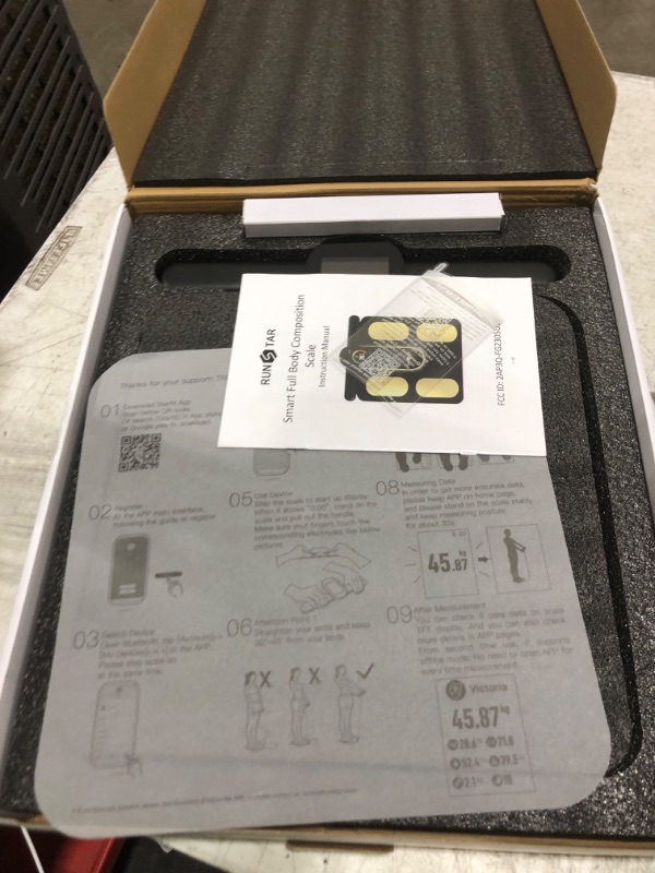 Photo 1 of RunStar Smart Scale FSA&HSA Eligible, 8 Electrodes Digital Bathroom Scale for Body Weight and Fat, BMI, Muscle Mass 28 Body Composition Measurement, with Full-Color TFT LCD on Retractable Handle