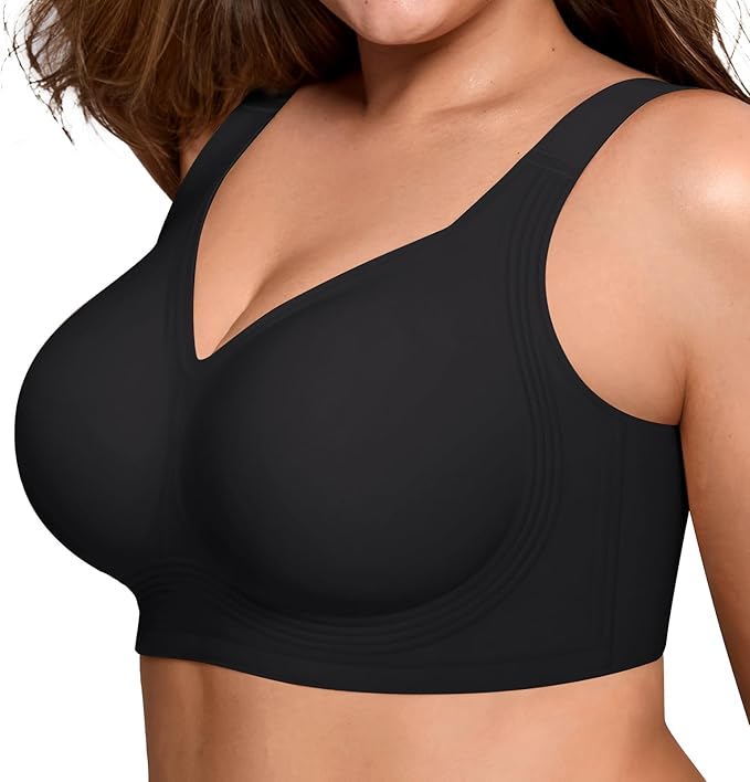 Photo 1 of Bras for Women Supportive Wireless Push Up Bra Full Coverage No Underwear Seamless Plus Size for Older Women XL 
