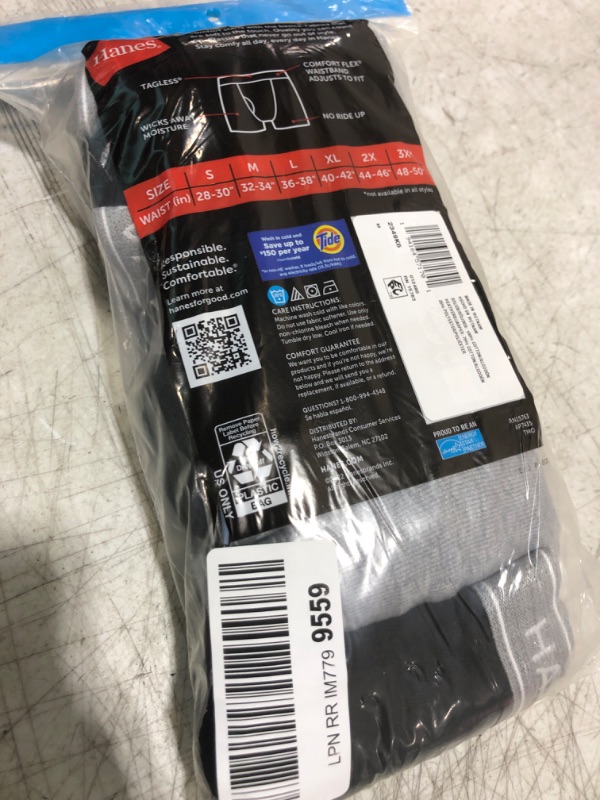 Photo 1 of Hanes Men Hanes Boxer Briefs, Cool Dri Moisture-Wicking Underwear, Cotton No-Ride-up for Men, 6 Pack, Black/Grey, Medium