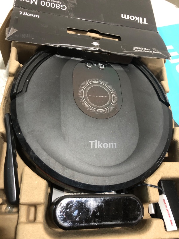 Photo 1 of Tikom Robot Vacuum and Mop Combo, 5000Pa Robotic Vacuum Cleaner, 150 Min Max, App & Remote Control, Ideal for Hard Floor, Carpet, Pet Hair, Self-Charge(G8000 Max)