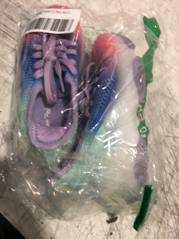 Photo 1 of DREAM PAIRS Girls Slip-On Sneakers Kids Sparkle Pop Lightweight Jelly Sole Walking Shoes,Size 10 Toddler,Rainbow/Blue,SDFS2303K