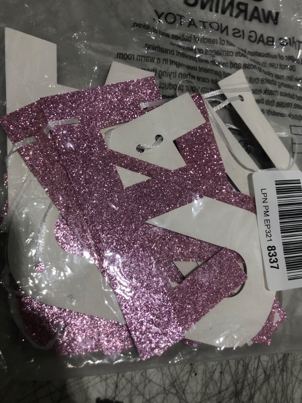 Photo 1 of Bow Half Way to One Banner, Baby Girl 6 Months Birthday Decorations, Half Birthday Party Decor, Bow Knot Themed Baby Shower Party Decorations Pink Glitter