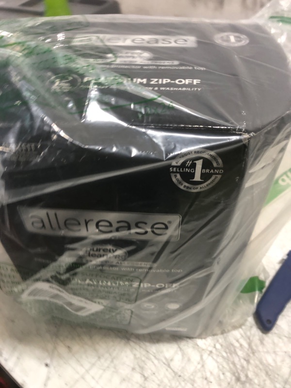 Photo 1 of AllerEase Platinum Zip-Off Top Waterproof Mattress Protector Queen Size 360 Degree Zipper Allergen Barrier Temperature Balancing Luxurious Plush Top Separately Machine Washable Mattress Cover (White)