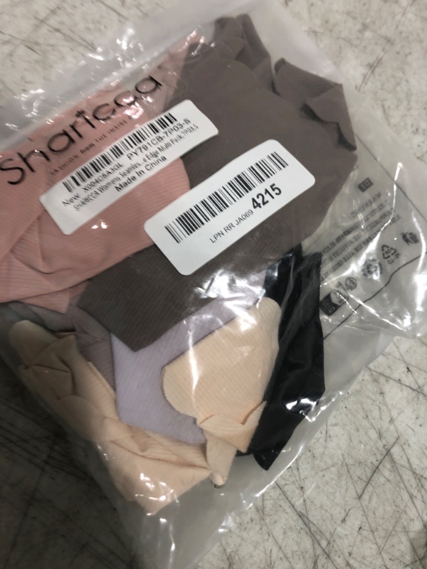 Photo 1 of SHARICCA Womens Seamless Thongs No Show Underwear Soft Ribbed Invisible Panties Wave Edge Multi Pack,7P03,S