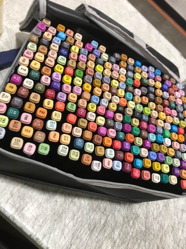 Photo 1 of 168 Colors Alcohol Markers Brush Tip Dual Tip Art Markers for Kids Marker Pens with Pen Holder and Carry Bag for Adult Coloring Painting Supplies Perfect for Painting, Coloring, Sketching and Drawing

