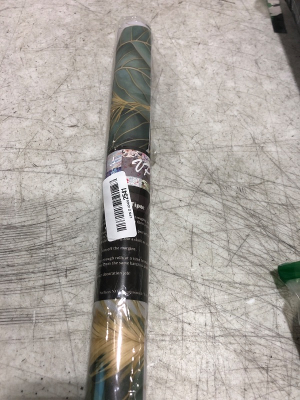 Photo 1 of Watercolor Green Yellow Gold Leaf Modern Mosaic Peel and Stick Wallpaper Contact Paper Vintage Vinyl Stick on Wall Paper for Bedroom Bathroom Kitchen Cabinet Renter Friendly