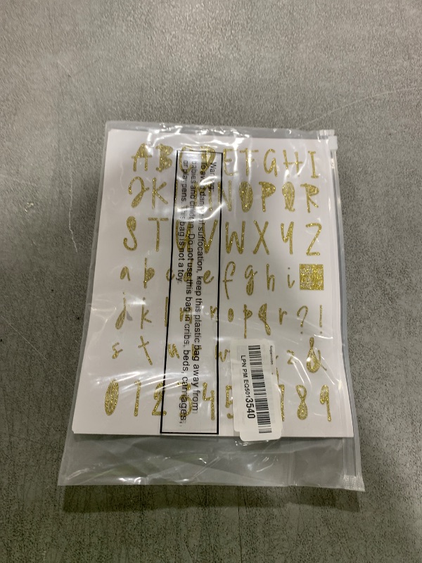 Photo 1 of 552 Pieces 8 Sheets Letter Stickers Self Adhesive Vinyl Alphabet Number Stickers Waterproof Mailbox Number Label Decals for DIY Crafts Window Door Car Sign Scrapbook Classroom Decor(1 Inch,Gold)