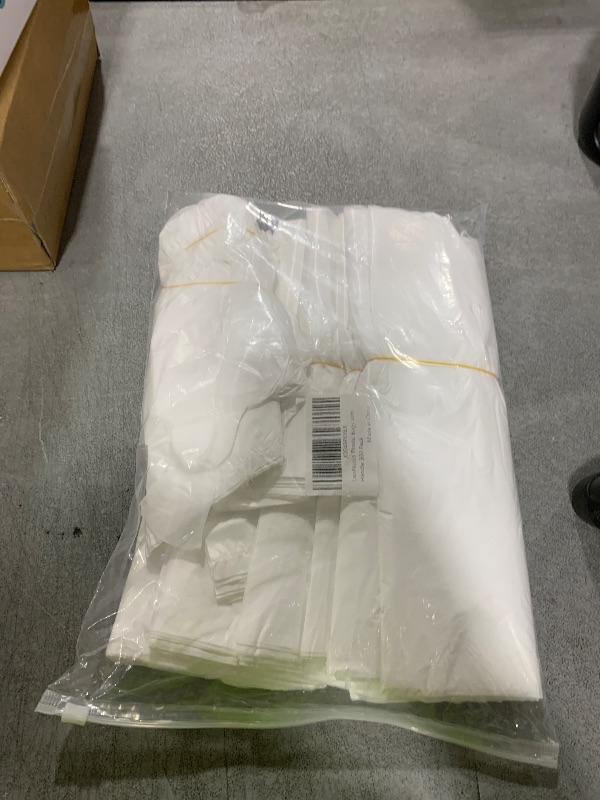 Photo 1 of LainNeala Plastic Bags, 300 Count T Shirt Bags, Plastic Bags With Handles For Shopping, Plastic Grocery Bags, Plastic Bags For Small Business (11"x 6"x 21"), Recyclable White Plastic Bag