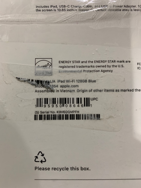 Photo 1 of Apple iPad 11-inch: A16 chip, 11-inch Model, Liquid Retina Display, 128GB, Wi-Fi 6, 12MP Front/12MP Back Camera, Touch ID, All-Day Battery Life — Blue