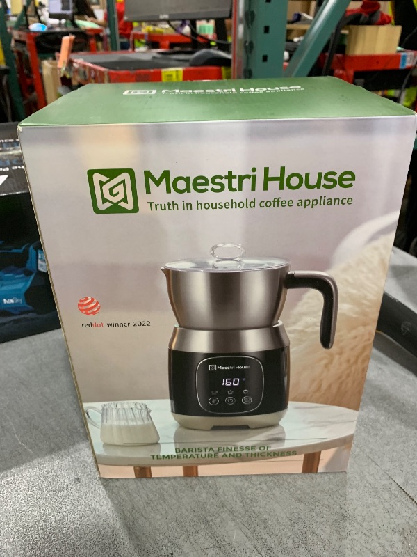 Photo 1 of Maestri House Milk Frother, Variable Temp and Froth Thickness DualFro 600 Milk Frother Steamer, 21OZ Smart Touch Control Milk Warmer, Dishwasher Safe, Memory Function for Latte&Hot Chocolate (Black)