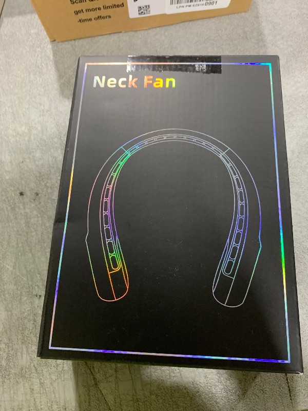 Photo 1 of Neck Fan, Personal Fan with LED Display, USB-C Rechargeable, 4000mAh-Battery, 3-Speed Adjustment & Whisper-Quiet Operation, Perfect for Home, Travel, Sports