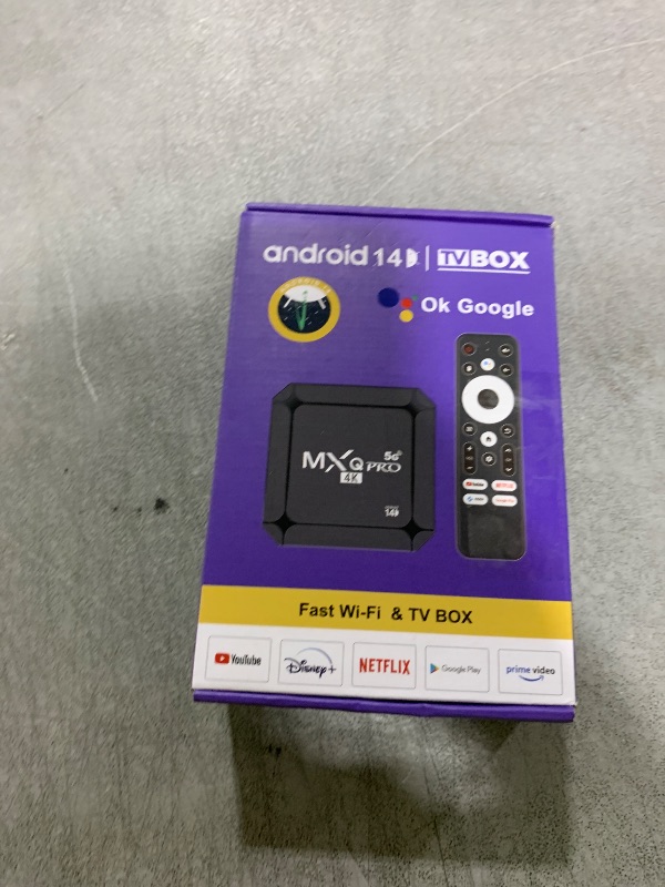 Photo 1 of MXQ Pro 5G Android 14.0 TV Box 2025 Upgraded Ram 2GB ROM 16GB Dual Band 2.4G/5.8GHz WiFi6 BT5.0 4K AV1 USB 3.0 Ultra HD Voice Control Smart Home Player