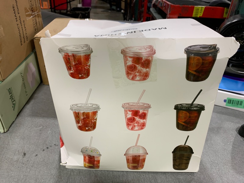 Photo 1 of Xuelimei 12oz Disposable Stemless Glasses With Strawless Sip Lids,PET Disposable Drinking Cups,Clear Plastic Wine Glasses for Parties Birthday,Wedding,Meeting,Christmas Party Supplies. (100, Black)