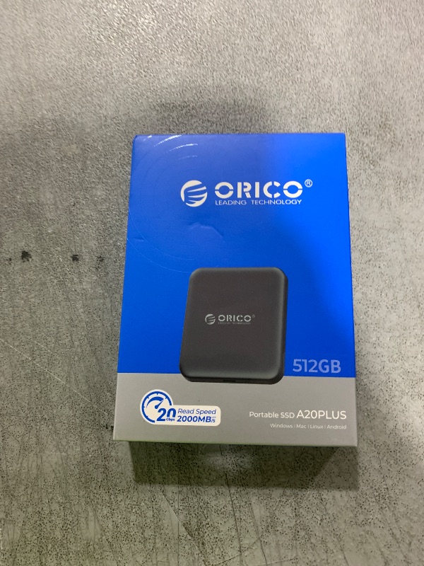 Photo 1 of ORICO 512 GB Magnetic External SSD, 4K ProRes HDR Record and Store, 2000MB/s Stable Transmission and Storage, Portable Solid State Drive, Compatible with Smartphone, Tablet, Computer - A20PLUS