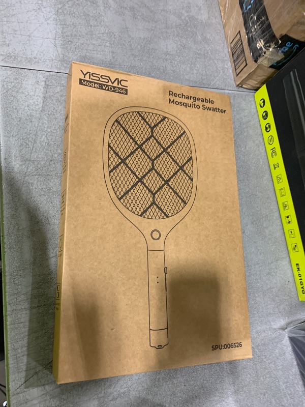 Photo 1 of YISSVIC Electric Fly Swatter Bug Zapper Racket 4000V Rechargeable Mosquito Killer with LED Light for Indoor Home Office Backyard Patio Camping