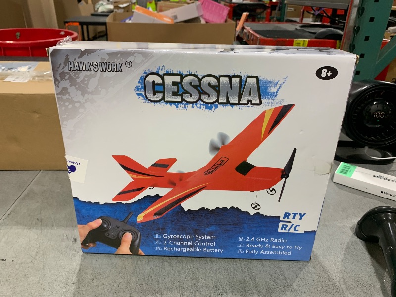 Photo 1 of HAWK'S Work 2 CH RC Airplane, RC Plane Ready to Fly, 2.4GHz Remote Control Airplane, Easy to Fly RC Glider for Kids & Beginners (Red)