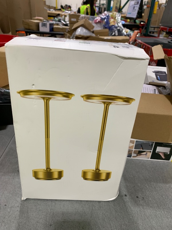 Photo 1 of TBBGA 2 Pack Rechargeable Cordless Table Lamps, Portable 5000mAh Battery Table Light, 3 Color Stepless Dimming LED Table Light with Memory Function, for Outdoor/Dinner/Patio/Restaurant.(Gold)