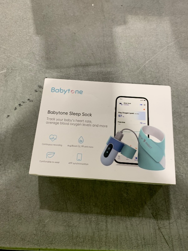 Photo 1 of Babytone Baby Sleep Sock Monitor, Tracking Heart Rate and Movement for Infant, Wearable Foot Monitor Smart Sock with Bluetooth and APP, for 0-36 Months Newborn