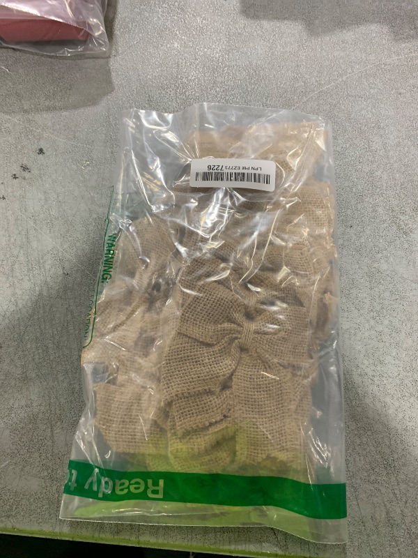Photo 1 of 30 Pieces Burlap Bows Burlap Bow Knot Handmade Burlap Decorative Bowknot Natural Ornament Bow for Christmas Decorate Tree Festival Holiday Party Supplies
