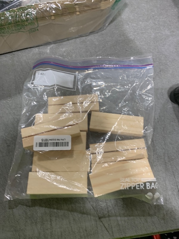 Photo 1 of 10 PCS Wood Place Card Holders,Wood Sign Holders,Table Number Holder Stands,Picture Holder,Name Card Holder for Wedding,Retail Shop,Parties, Anniversaries,Business Card Holders for Decoration,Events
