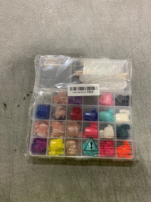 Photo 1 of FANDAMEI Press on Toenails, 24 Colors 576PCS Fake Toe Nails Short, French Tip Press ons, Glitter Glossy Matte for Nail Art