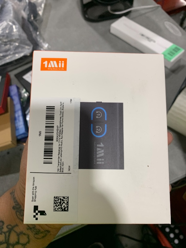 Photo 1 of 1Mii Bluetooth 5.3 Transmitter Receiver for TV to Wireless Headphones, Dual Link AptX Adaptive/Low Latency/HD Audio, Aux Adapter for Home Stereo, Airplane, Boat, Gym