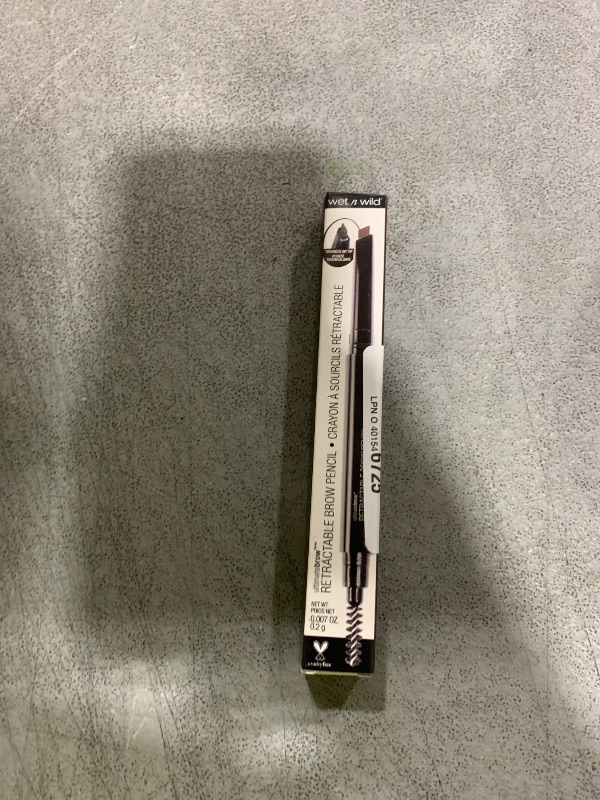 Photo 1 of wet n wild Ultimate Eyebrow Retractable Definer Pencil, Medium Brown, Dual-Sided Brow Brush, Fine Tip, Shapes, Defines, Fills Brow Makeup